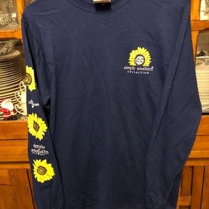 Simply Southern long sleeve women shirt sunflower